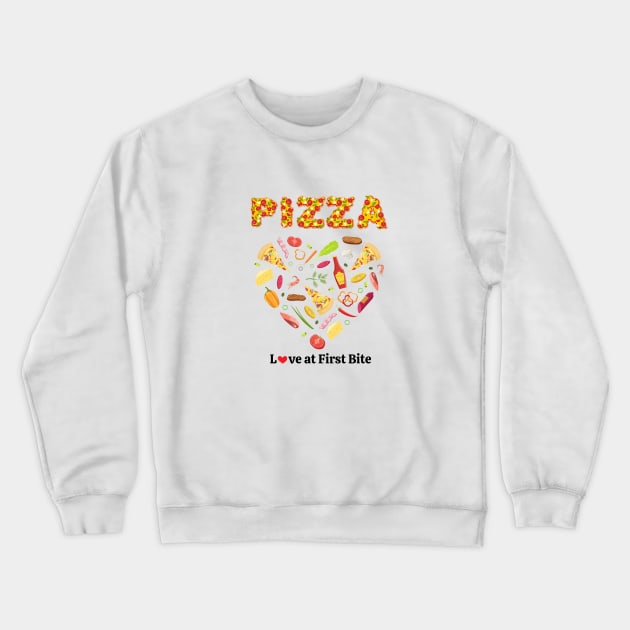 pizza is my valentine! Pizza Addicted, Vegetables, Mushroom, Tomato, Onion, Bell Pepper Unique Set Designs Value Pack Crewneck Sweatshirt by IlanaArt